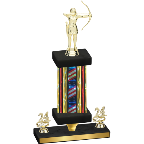 Premium Single Flag USA Year Archery Trophy