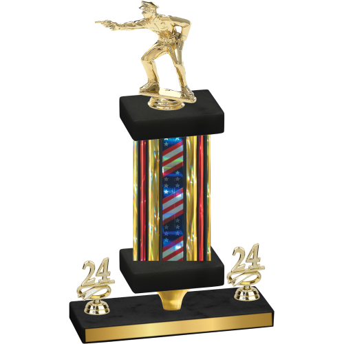 Premium Single Flag USA Year Shooter Trophy