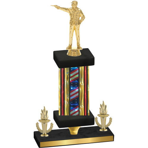 Premium Single Flag USA Victory Shooter Trophy