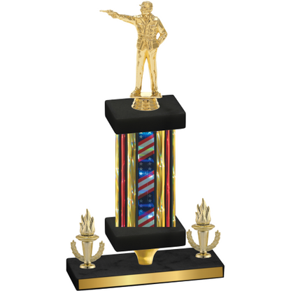 Premium Single Flag USA Victory Shooter Trophy