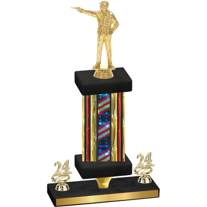Premium Single Flag USA Year Shooter Trophy
