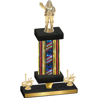 Premium Single Flag USA First Place Holiday Trophy