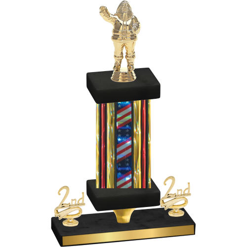 Premium Single Flag USA Second Place Holiday Trophy