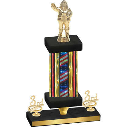 Premium Single Flag USA Third Place Holiday Trophy