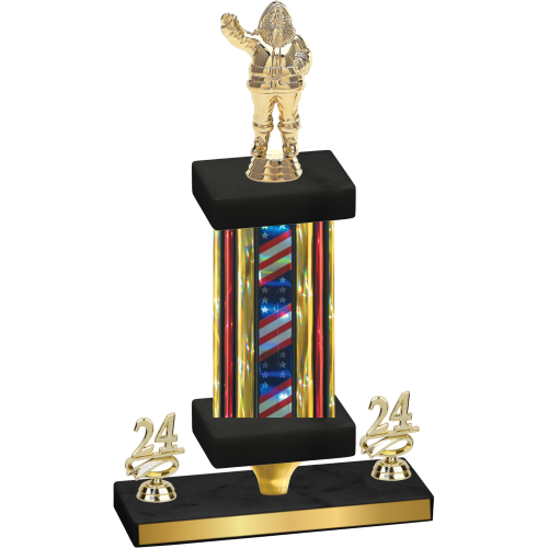 Premium Single Flag USA Year Holiday Trophy