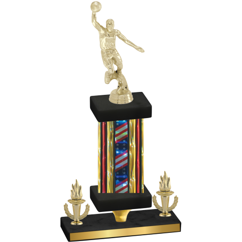 Premium Single Flag USA Victory Basketball Trophy