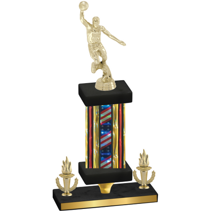 Premium Single Flag USA Victory Basketball Trophy