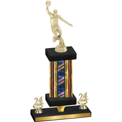 Premium Single Flag USA Year Basketball Trophy