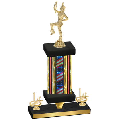 Premium Single Flag USA First Place Majorette Trophy