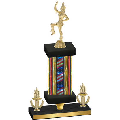 Premium Single Flag USA Victory Majorette Trophy