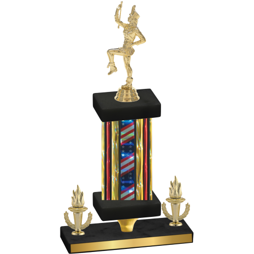 Premium Single Flag USA Victory Majorette Trophy
