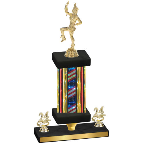 Premium Single Flag USA Year Majorette Trophy