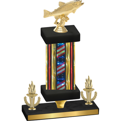 Premium Single Flag USA Victory Fishing Trophy