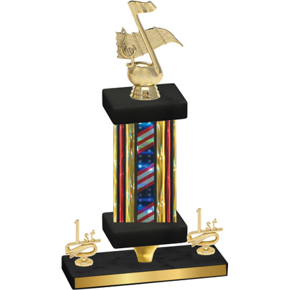 Premium Single Flag USA First Place Music Trophy