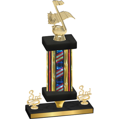 Premium Single Flag USA Third Place Music Trophy
