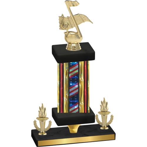 Premium Single Flag USA Victory Music Trophy