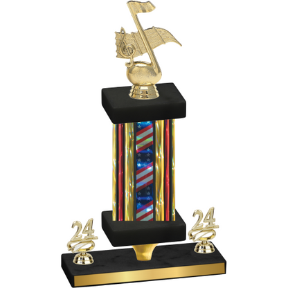 Premium Single Flag USA Year Music Trophy