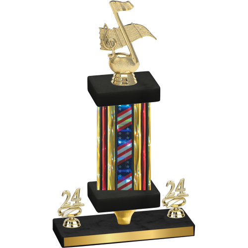 Premium Single Flag USA Year Music Trophy