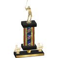 Premium Single Flag USA Third Place Golf Trophy