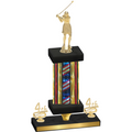 Premium Single Flag USA Fourth Place Golf Trophy