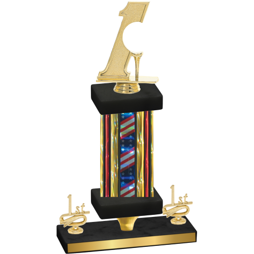 Premium Single Flag USA First Place Golf Trophy