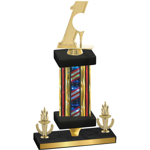 Premium Single Flag USA Victory Golf Trophy