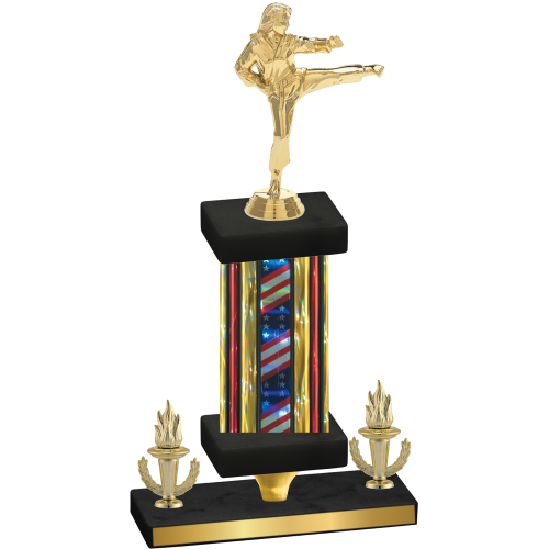 Premium Single Flag USA Victory Karate Trophy