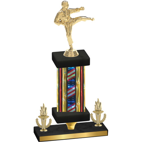 Premium Single Flag USA Victory Karate Trophy