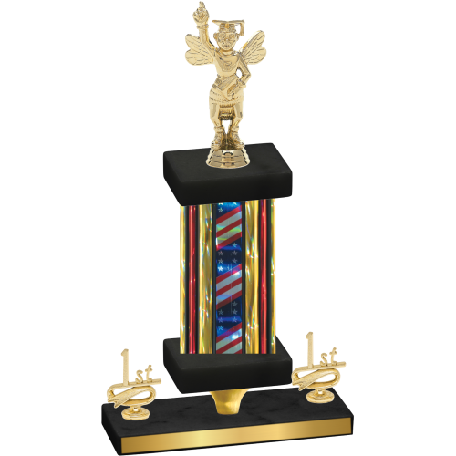 Premium Single Flag USA First Place Academics Trophy
