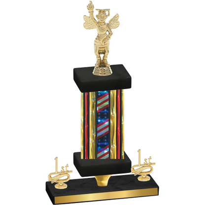 Premium Single Flag USA First Place Academics Trophy