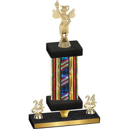 Premium Single Flag USA Year Academics Trophy