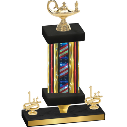 Premium Single Flag USA First Place Academics Trophy