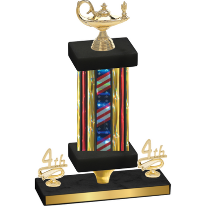 Premium Single Flag USA Fourth Place Academics Trophy