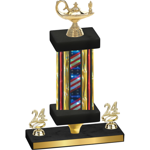 Premium Single Flag USA Year Academics Trophy