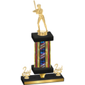 Premium Single Flag USA Second Place Softball Trophy