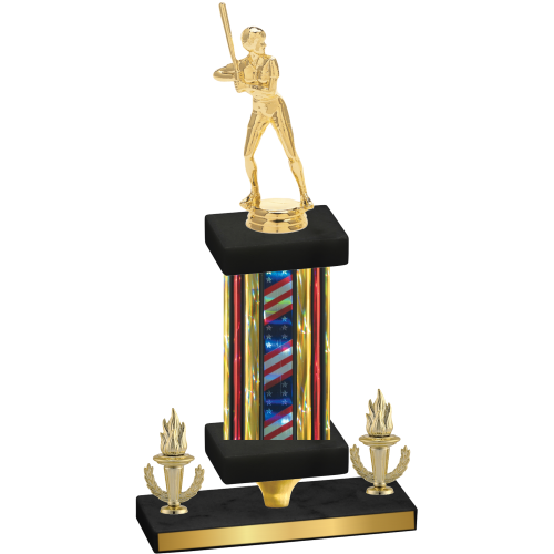 Premium Single Flag USA Victory Softball Trophy