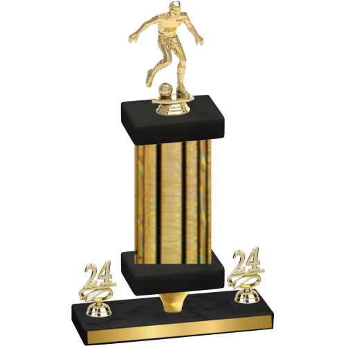 Premium Single Gold Glacier Year Soccer Trophy