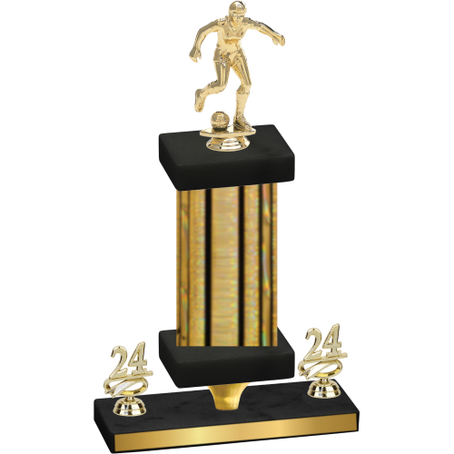 Premium Single Gold Glacier Year Soccer Trophy