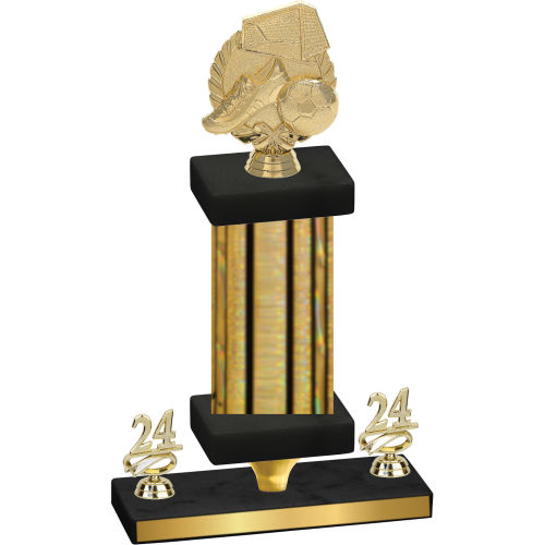 Premium Single Gold Glacier Year Soccer Trophy