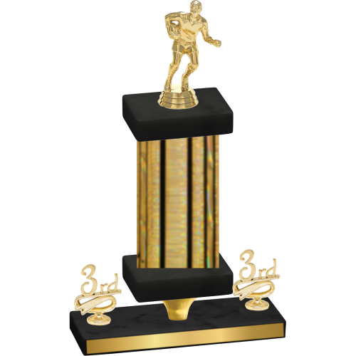 Premium Single Gold Glacier Third Place Rugby Trophy