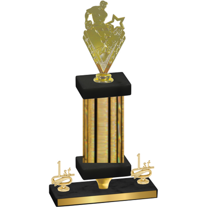 Premium Single Gold Glacier First Place Rugby Trophy