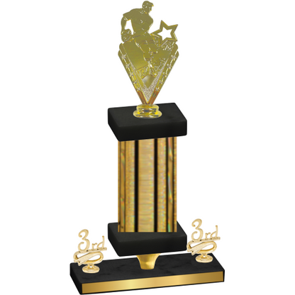 Premium Single Gold Glacier Third Place Rugby Trophy
