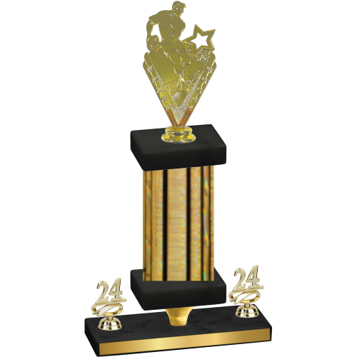 Premium Single Gold Glacier Year Rugby Trophy