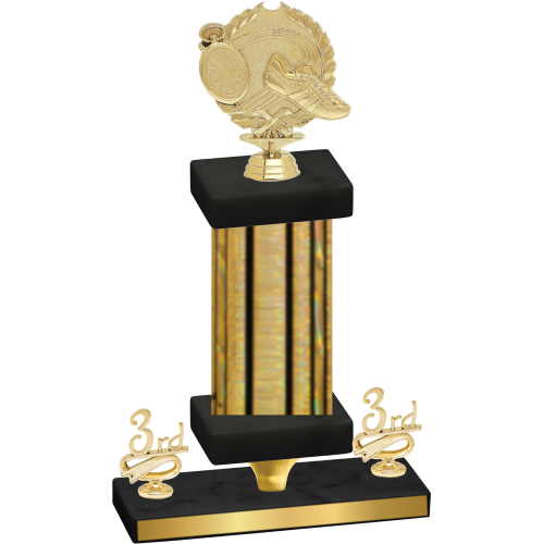 Premium Single Gold Glacier Third Place Running Trophy
