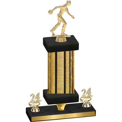 Premium Single Gold Glacier Year Bowling Trophy