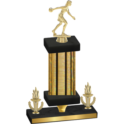 Premium Single Gold Glacier Victory Bowling Trophy