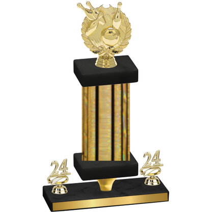 Premium Single Gold Glacier Year Bowling Trophy