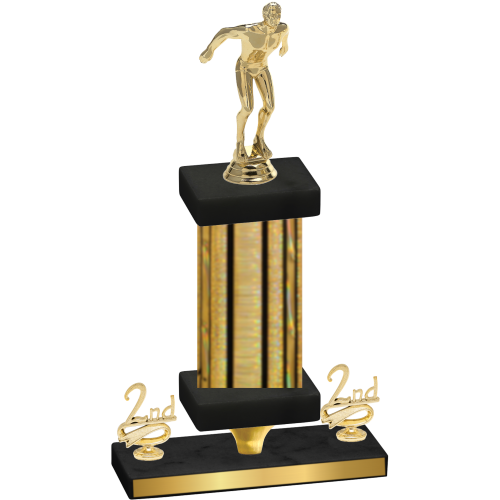 Premium Single Gold Glacier Second Place Swimming Trophy