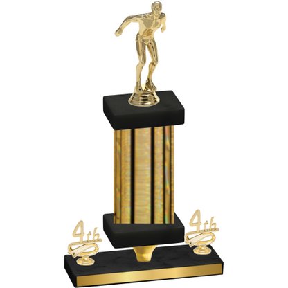 Premium Single Gold Glacier Fourth Place Swimming Trophy
