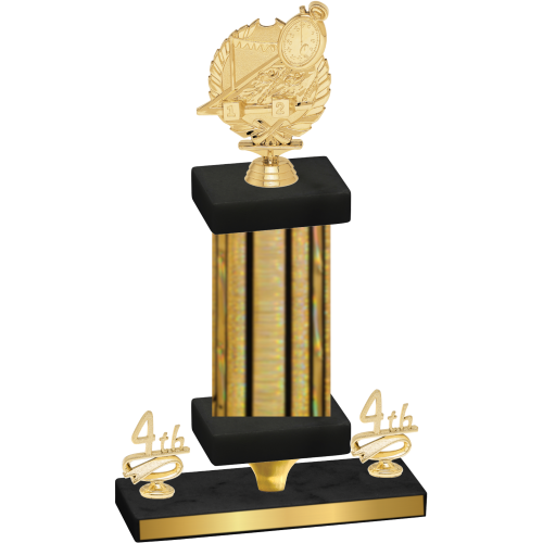 Premium Single Gold Glacier Fourth Place Swimming Trophy